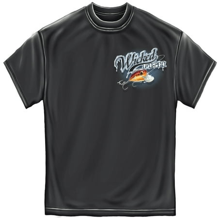 - Wicked Fish Largemouth Bass Fishing T-shirt by , Light Gray