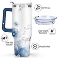 thumbnail image 3 of 40 Oz Flowers Tumbler with Handle and Straw,Double Wall Vacuum Reusable Stainless Steel Water Bottle Leak Proof Insulated Travel Mug Iced Coffee Cup, for Iced or Cold Beverages, 3 of 7