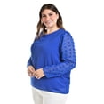 thumbnail image 1 of Blusa de mangas con relieve Roman Fashion /Tallas Extras, 5107 (Azul rey) azul 38, 1 of 7