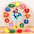 thumbnail image 4 of Fiudx juguetes para niños pequeños Reloj Digital de madera para niños, reloj despertador con cuentas, bloques de construcción, rompecabezas tridimensional, juguete que empareja, 4 of 7