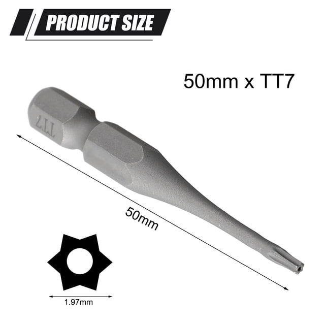 BTOER 50mm T6-T40 Torx Screwdriver Bit Magnetic With Hole Hex Shank For Electric Drill Screwdriver Bit Electric Driver Tools
