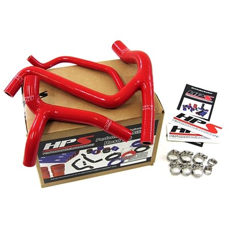 Red Silicone Radiator Hose - HPS Red Reinforced Silicone Radiator Hose Kit Coolant for Kawasaki 2009 KX450F
