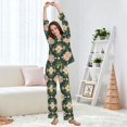 thumbnail image 5 of FORMRS Womens Pajama Set Long Sleeve Top and Pants with Pockets Soft Comfy Lounge Sleepwear, Sizes S-2XL, Pink Geometric Flowers, 5 of 7