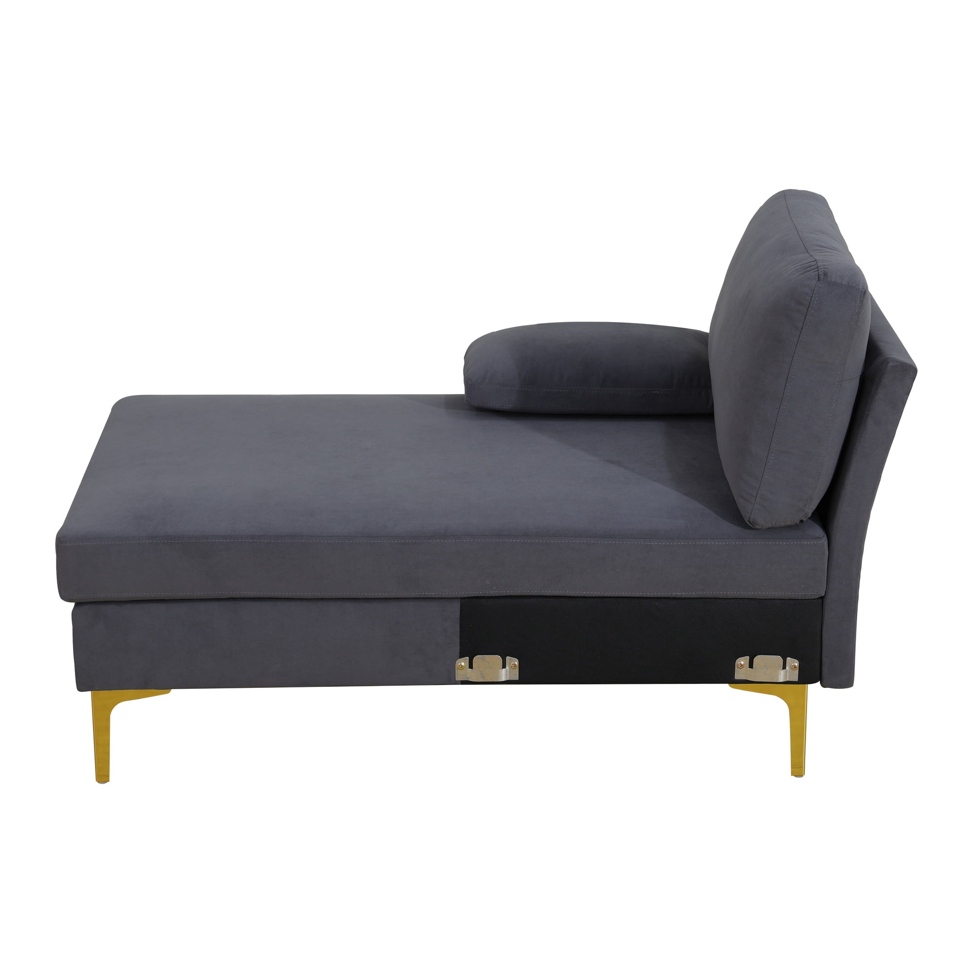 Howcool 99.5" U-Shaped Sectional Sofa with Double Chaise,4-Seater Couch with Gold Legs for Living Room,Black Gery