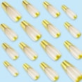 thumbnail image 3 of Short Medium Almond Press on Nails 3D Gold Irregular Pattern Fake Nails Sun Rhinestones Acrylic Glue on Nails Glossy Reusable Stick on Nails for Women DIY Charm Manicure 30 Pcs Multicolor Square Gold, 3 of 4