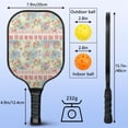 thumbnail image 4 of Pickleball Paddles Set,Pioneer Flower Floral Print Pattern Fiberglass Surface Pickleball Racket Set with 2 Indoor Outdoor Pickleball Balls and Pickleball Bag,Pickle-ball Equipment, 4 of 6