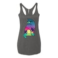 thumbnail image 2 of Neon Beach Sunset Cat California Vibes | Womens Animal Lover Premium Tri-Blend Racerback Tank Top, Premium Heather, X-Large, 2 of 4