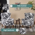 thumbnail image 4 of Bananova Vintage High Back Accent Chair with Side Table, Upholstered Wingback Armchair and Wooden Coffee Table Set, Comfy Reading Chair with Rolled Arms for Living Room Bedroom Office Lounge,Floral, 4 of 8