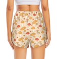 thumbnail image 4 of Uemuo Autumn Mushrooms Pattern Women's Athletic Shorts High Waisted Running Shorts with Liner Pockets Gym Elastic Workout Shorts-, 4 of 9