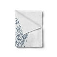 thumbnail image 2 of Sea Soft Flannel Fleece Blanket, Hokusai Inspired Atlantic Ocean Wave Colored Marine Hand Drawn Sketch Plain Background, Cozy Plush for Indoor and Outdoor Use, 50" x 70", Night Blue, by Ambesonne, 2 of 5