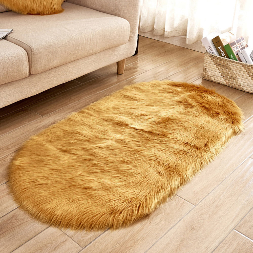 Real sheepskin Medical Yellow 100% shaggy soft dense wool Mat/Rug/Carpet 