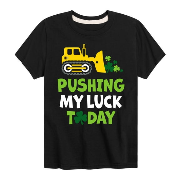 Instant Message - St. Patrick's Day Pushing My Luck Today Short Sleeve Graphic T-Shirt