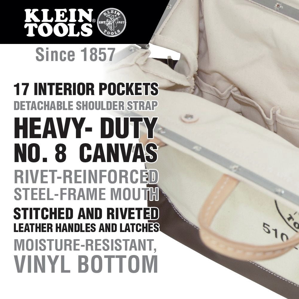 Klein Tools 24In Deluxe Canvas Tool Bag