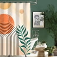 thumbnail image 2 of 84 Inch Wide Boho Shower Curtain Sets Mid Century Abstract Shower Curtain Beige Modern Shower Curtain 84"×72" with 12 Hooks Waterproof Bathtubs Accessories Bathroom Decoration, 2 of 6