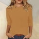 thumbnail image 1 of MKLEKYY Camisetas Para Mujer Tops De Mujer Con Mangas 3/4, Camisetas Casuales Holgadas Con Cuello Redondo, Lindas Túnicas Lisas De Tres Cuartos De Longitud Talla XXL, 1 of 3