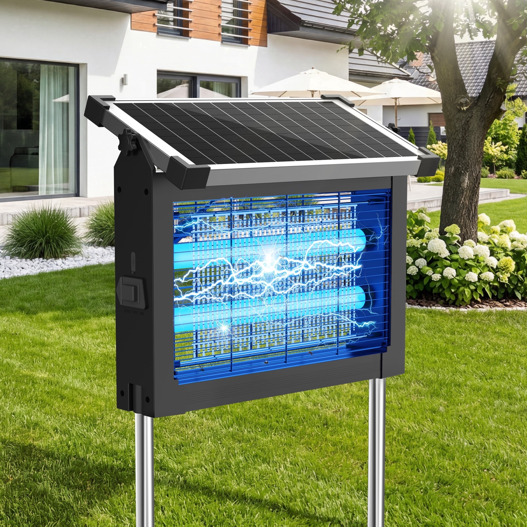 Rossetta Solar Bug Zapper, 4500V, 1-Acre Coverage, Black photo 1