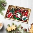 thumbnail image 2 of chaungfeng 9 Pcs Wooden Christmas Gnome Ornaments Set, 3.9 Inch Painted Cute Faceless Old Man Pendants, for Tree Winter Party Holiday Window Scene Layout Wreath Gift, 2 of 5