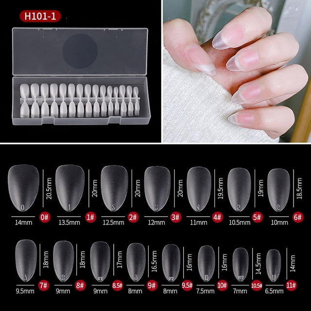 1 Uñas Cortas De Almendra Preformadas Para Extensión De Uñas Puntas De Gel Para Salón Diy Tamaño 15