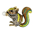 thumbnail image 2 of TISHITA Crystal Rhinestone Children Cute Squirrel Animal Brooch Pin Ornaments Yellow, 2 of 8