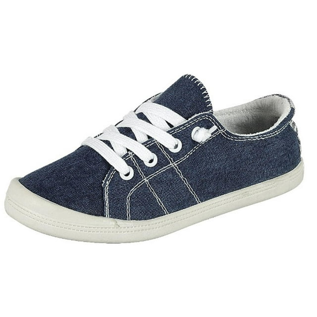 Forever Link Espadrilles Classiques Confortables pour Femmes, Bleu 7