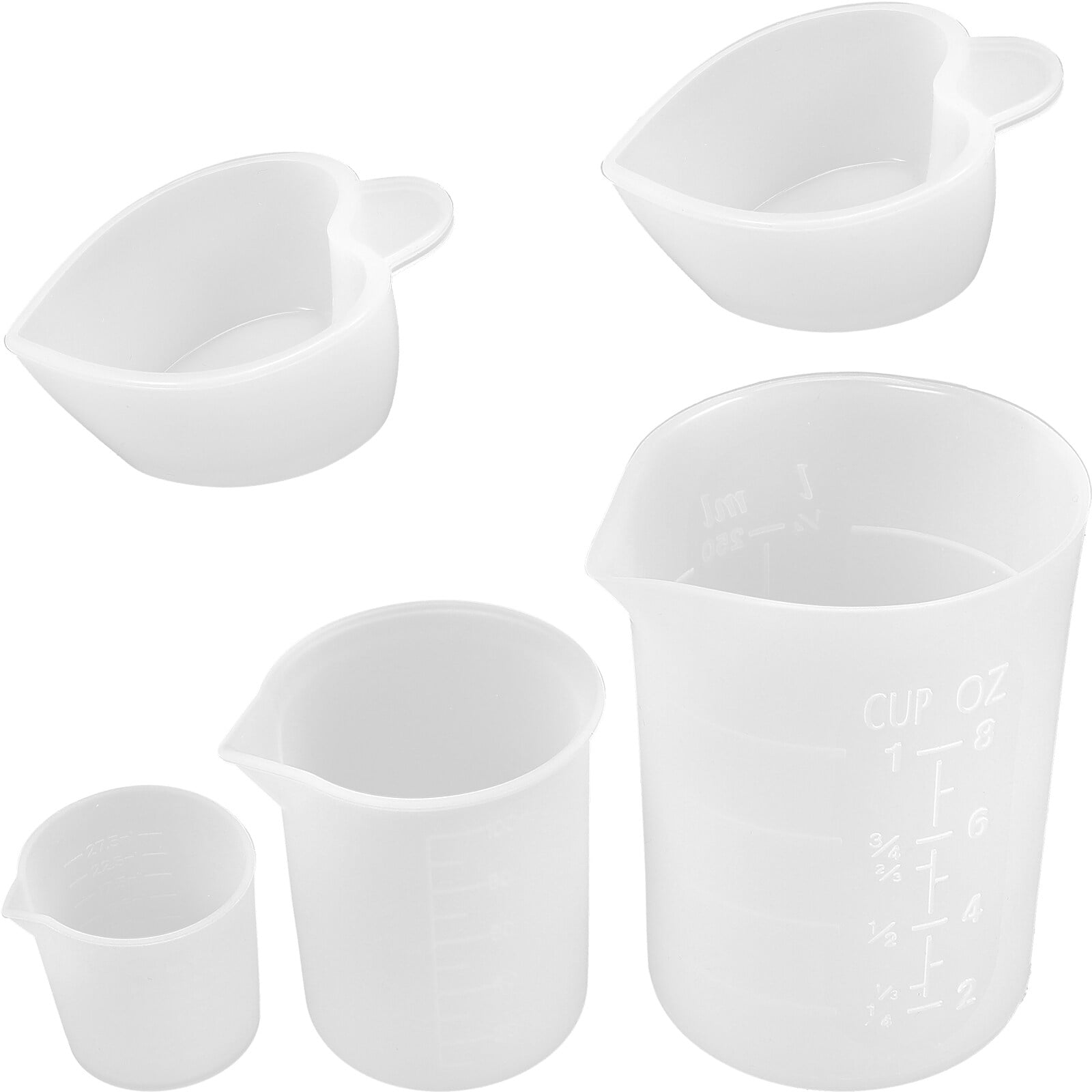 1-5pcs Plastic Graduated Measuring Cup Liquid Container Epoxy