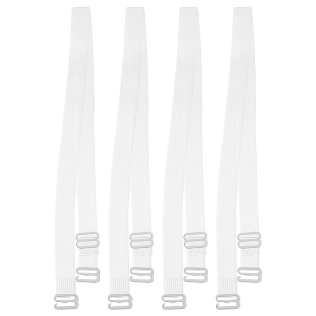 Unique Bargains 2 Pair Non-Slip Adjustable Invisible Clear Bra Shoulder Strap Transparent 12mm