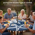 thumbnail image 3 of Round Outdoor Tablecloth with Umbrella Hole and Zipper, Navy Blue Starfish Tablecloth with Elastic Waterproof, Coral Shell Ocean Vintage Coastal Patio Table Covers for 55" - 60" Picnic Pool Tables, 3 of 9