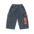 thumbnail image 2 of RMGVDSD Boys Summer Denim Shorts Elastic Waist Casual Loose Jeans Shorts With Pockets School Kids Summer Shorts Trendy Baggy Jorts for 2-3 Years, 2 of 8