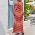 thumbnail image 2 of Motif Mural en Briques Rouges Robe Longue Robes d'Été Dames 2024 Robes style Coréen, 2 of 4