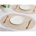 thumbnail image 5 of REGALWOVEN Farmhouse Placemats Set of 6 Oval Placemats for Dining Table Decor Indoor Outdoor Kitchen Table Mat Wipe Clean Beige 19.7*14Inch, 5 of 6