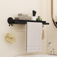 thumbnail image 5 of Vadktai Bathroom Towel Rack, Foldable Double Towel Holder with Towel Bar and 2 Hooks for Bathroom/Kitchen, Thicken Space Towel Shelf Wall Mount No Drill, 5 of 6
