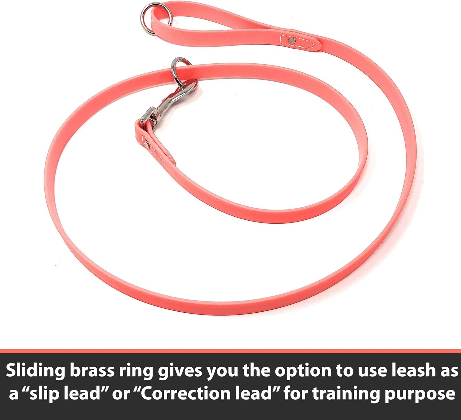 Regal Dog Products Waterproof Leash – 5 ft. Orange Dog Leash with Easy to Use Collar Hook, Lightweight, and Proof Training Pet Lead with vinyl-coated webbing for Small, Medium, Large, or XL Dogs
