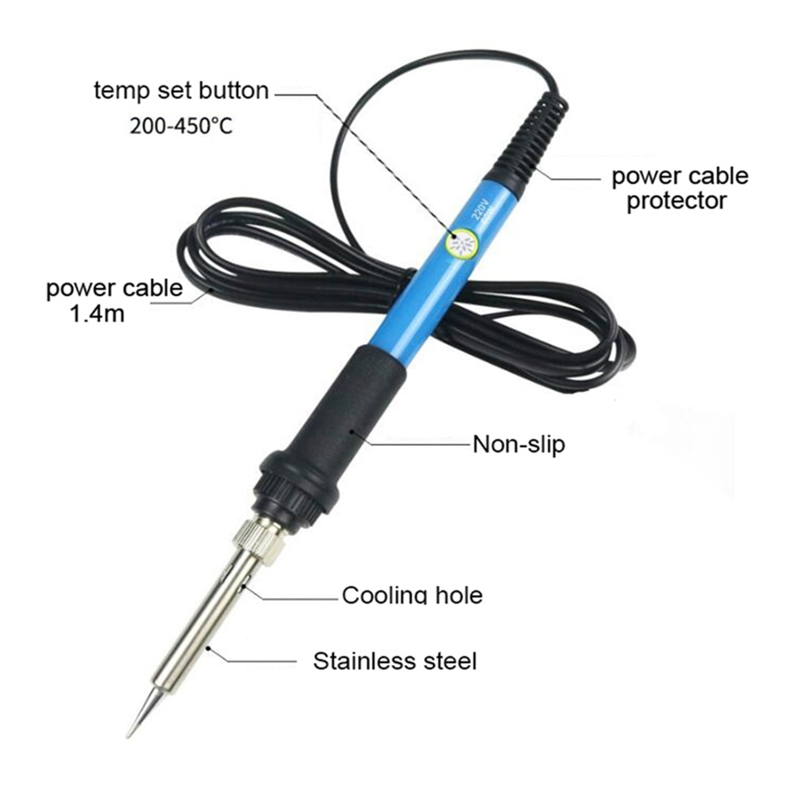 60W Electric Soldering Iron Temperature Adjustable,Soldering Iron Kit Set Hand Tools ,Mini Heat Pencil Welding Repair Tool ,Portable