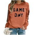 thumbnail image 4 of ADSSDQ Game Day Sweatshirt for Women Football Grapic Long Sleeve Crewneck Shirts Oversized Football Season Pullover Tops Ball Fan Gift Orange 2XL, 4 of 4