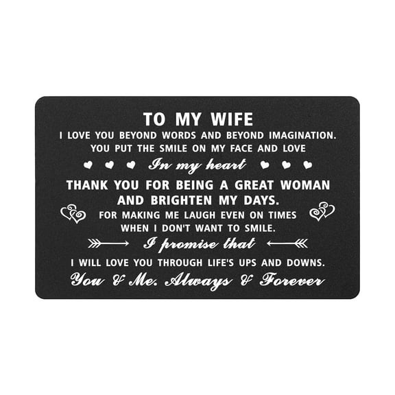 Yobent Wife Gifts, Thank You Wife, Wife Card for Mother's Day, Christmas, Valentines