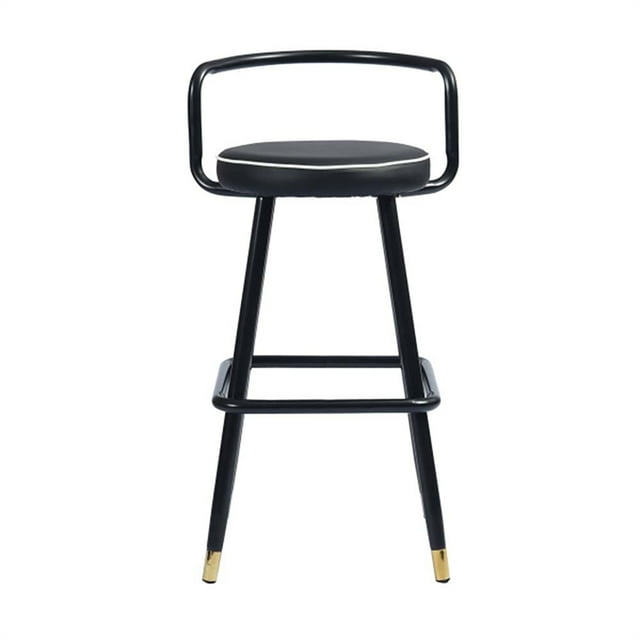 CRO Tabourets de Bar Rembourrés Deco en Noir (Lot de 2)
