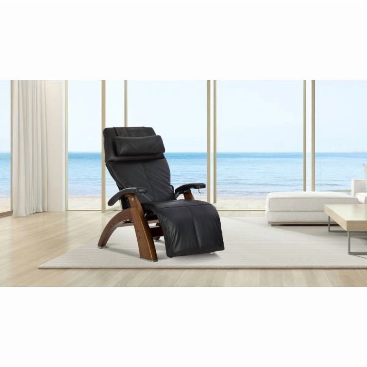 PC-420 Supreme Package Omni-Motion Perfect Chair Zero Gravity Recliner Walnut Wood Espresso Leather - In Home Delivery