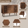 thumbnail image 5 of HLR Hollow-Carved Accent Cabinet with 3 Drawers And 2 Storage Doors, P2 grade MDF Brown, 5 of 7