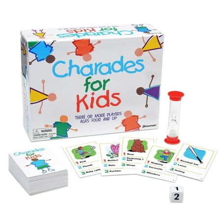 Pressman Charades for Kids Game - Travel Version - 'No Reading Required' Family Game