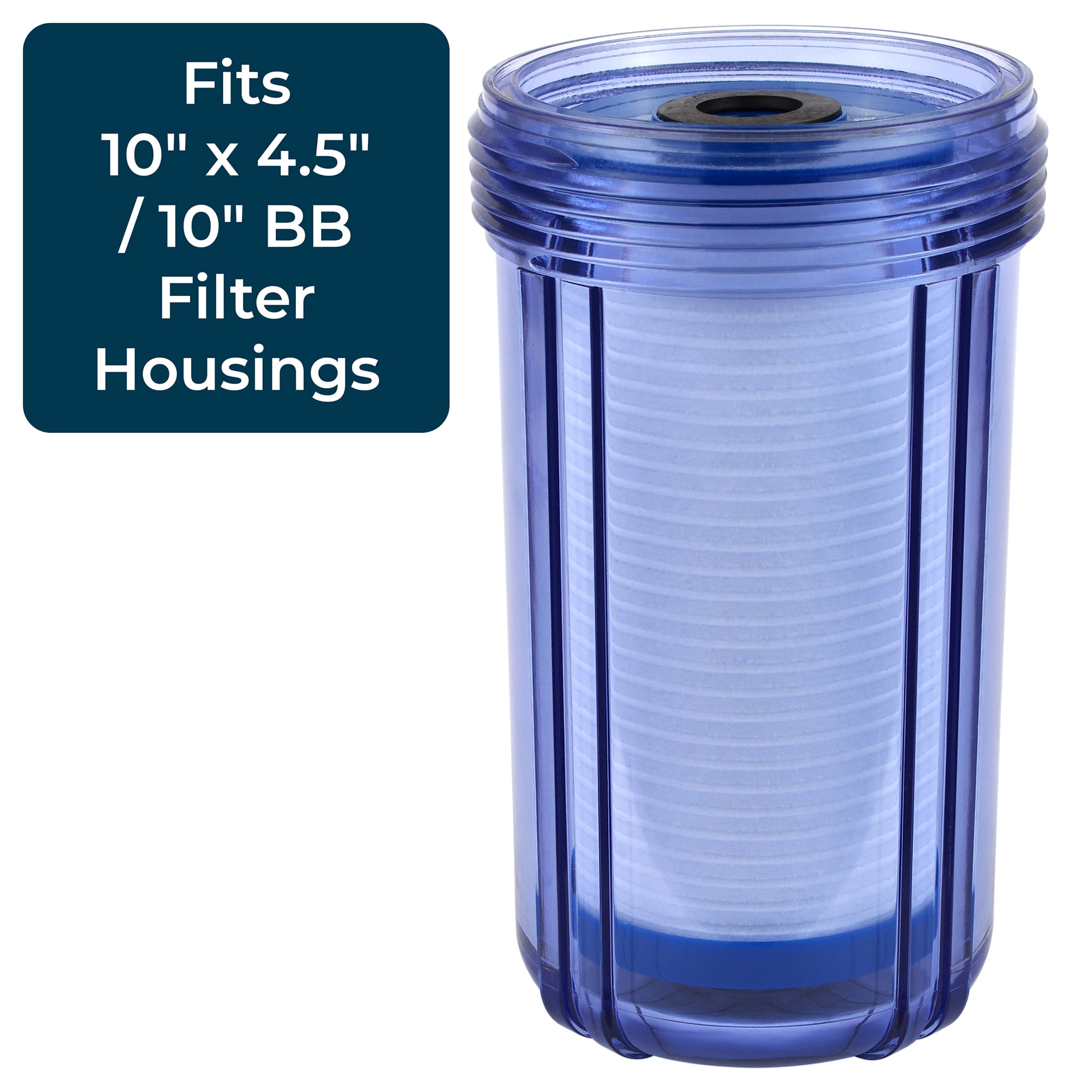 SpiroPure 10 x 4.5" Grooved Sediment Water Filters, 5 Micron (8 Pack)