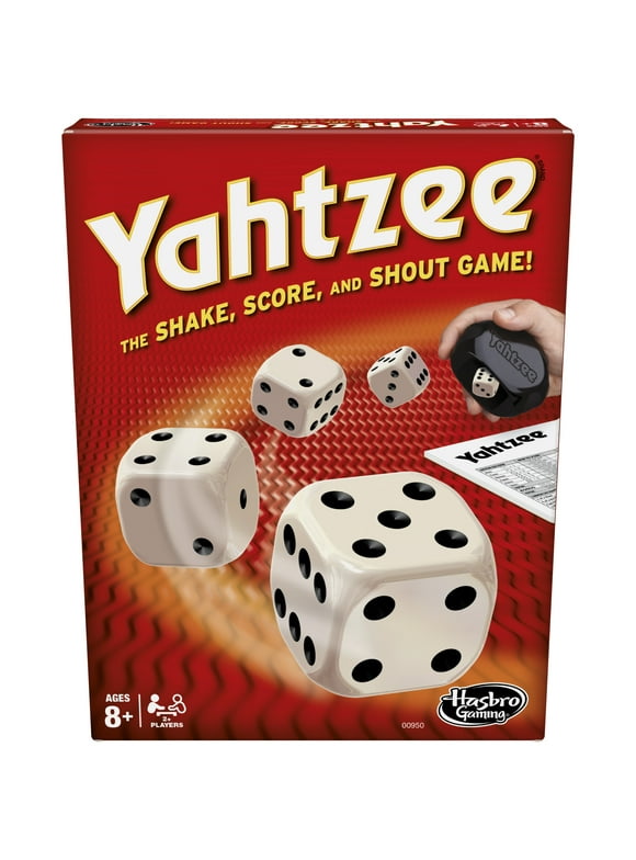YAHTZEE Classic Board Game for Kids and Family with Shaker and Dice Ages 8 and Up, 2+ Players