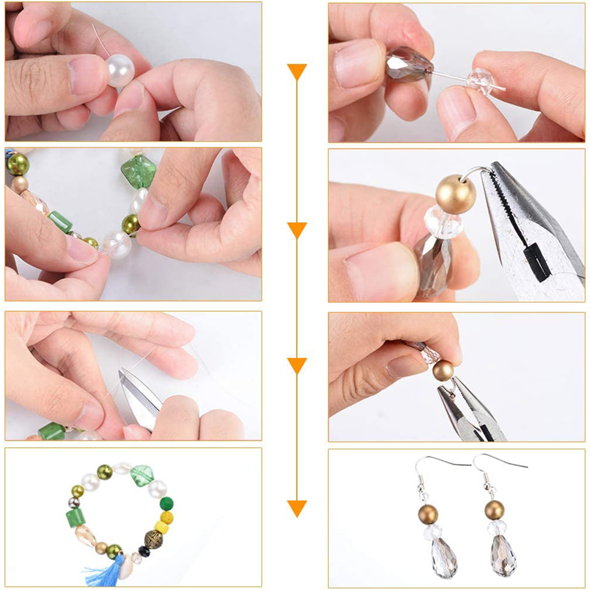 Multi-Purpose Jewelry Pliers Beading Set Repair Kit DIY Craft Making Handy Tools 