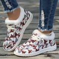 thumbnail image 2 of YOUYEDIAN Moccasins Women Fall Winter Fashion Comfy Platform Heel Fuzzy Warm Flats Casual Round Toe Versatile Cute Print Shoes, 2 of 5