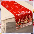 thumbnail image 2 of Camino de mesa de Navidad con patrón de muñeco de nieve de Papá Noel blanco caminos de mesa rojos suministros de decoración para fiestas reuniones familiares decoraciones ANGGREK Otros, 2 of 8