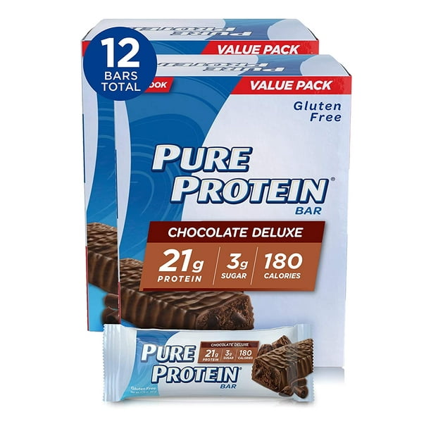 Pure Protein Chocolate Deluxe Protein Bars, 1.76 oz, Pack of 6, 2 Count