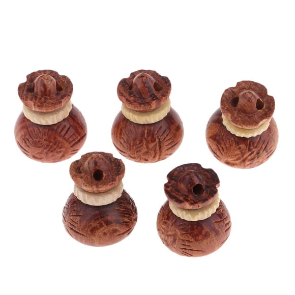 veasfak 5 Pcs Perles en Bois Sculptées Vintage pour Bracelet Chance Fait Main Charmes Ébène Sang