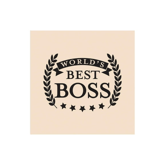 World's Best Boss Rosey Sand Stars 12 x 12 Wood Wall Sign Plaque