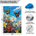 thumbnail image 3 of MIZHONA 28" x 40" Burlap Spring Garden Flag,Double-Sided Watercolor Floral Summer Outdoor Decoration, 3 of 5