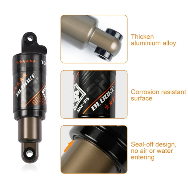 Amortisseur Arrière Flexride Topyond 185mm 1000LB - Alliage Aluminium Pour VTT Électrique Et Vélo Queue Souple