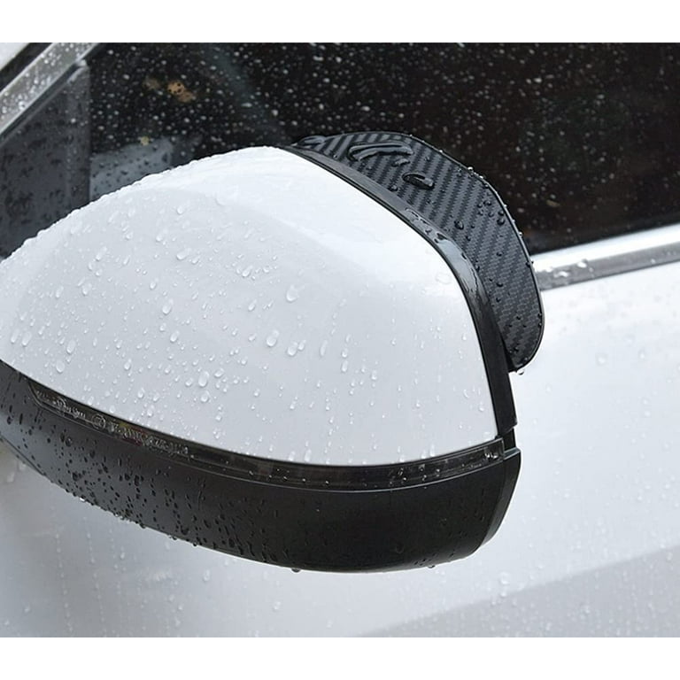 2PCS Mirror Rain Visor Smoke Guard, Mirror Dust Cover Car Sticker, Carbon  Fiber Texture Rear View Side Mirror Rain Eyebrow View Mirror Visor Guard  for Most Car, Truck and SUV Black 